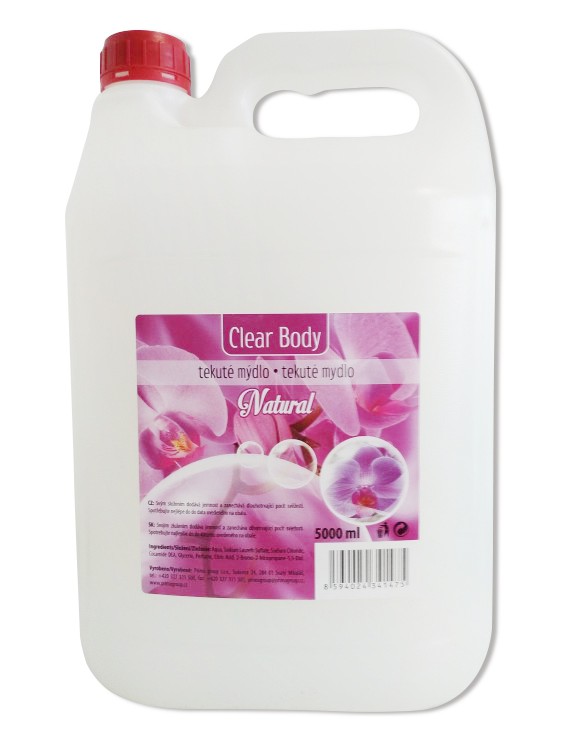 Tek.mýdlo Clear Body Natural bílé 5l | Toaletní mycí prostředky - Tekutá mýdla - Bez dávkovače Tek.mýdlo Clear Body Natural bílé 5l | Toaletní mycí prostředky - Tekutá mýdla - Bez dávkovače